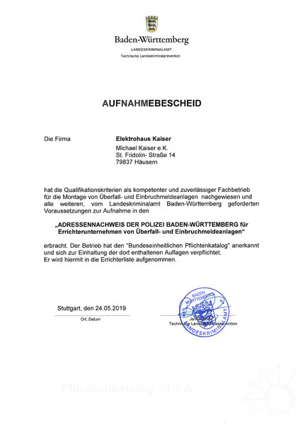 Kompetenter und zuverlässiger Fachbetrieb für die Montage von Überfall- und Einbruchmeldeanlagen Kompetenter und zuverlässiger Fachbetrieb für die Montage von Überfall- und Einbruchmeldeanlagen