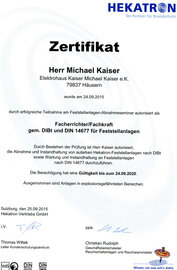 Herr Michael Kaiser, Facherrichter für für Feststellanlagen