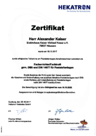 Facherrichter / Fachkraft für Feststellanlagen