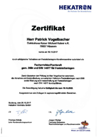 Facherrichter / Fachkraft für Feststellanlagen